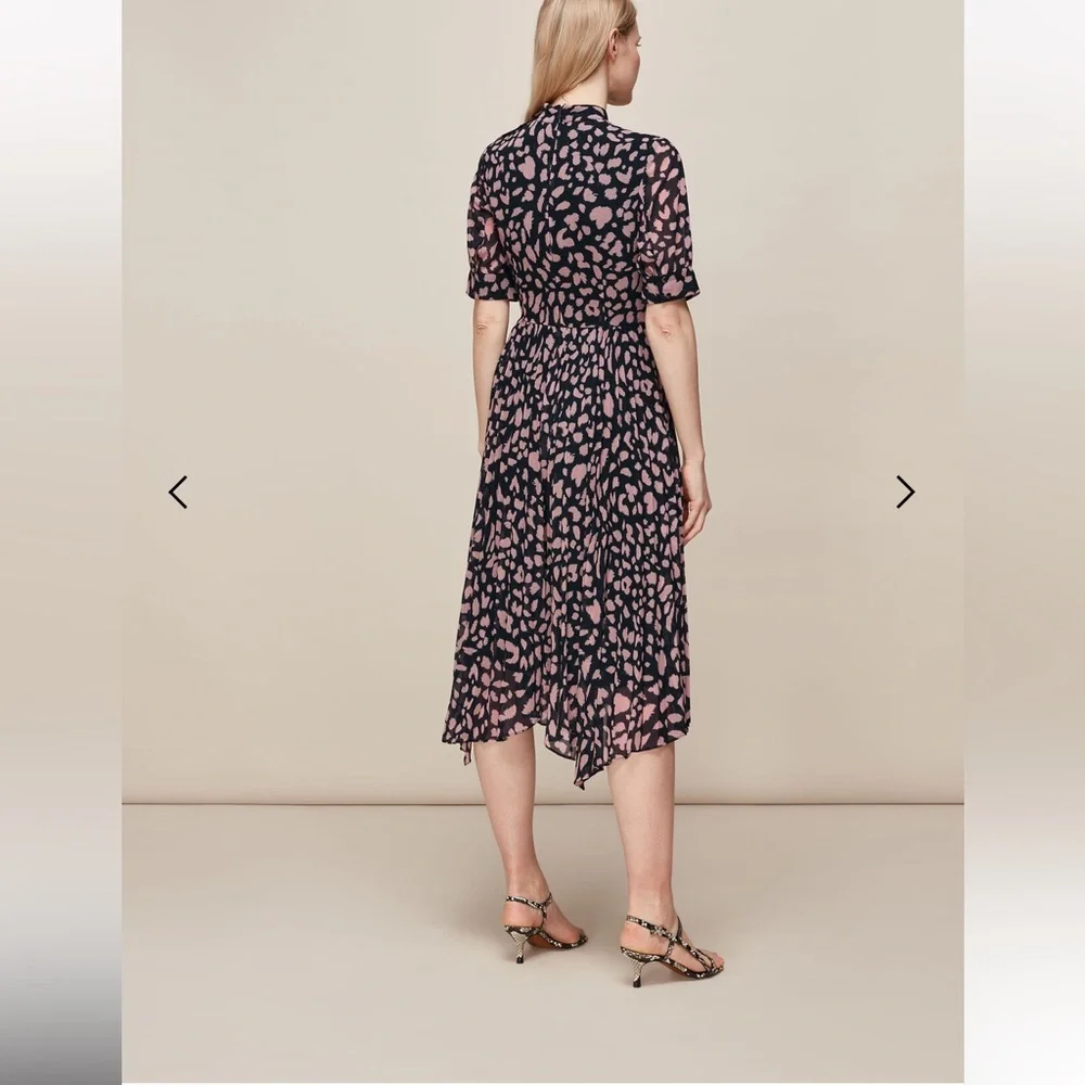 Whistles Brushed Cheetah Pleated Dress - Picture 2 of 6